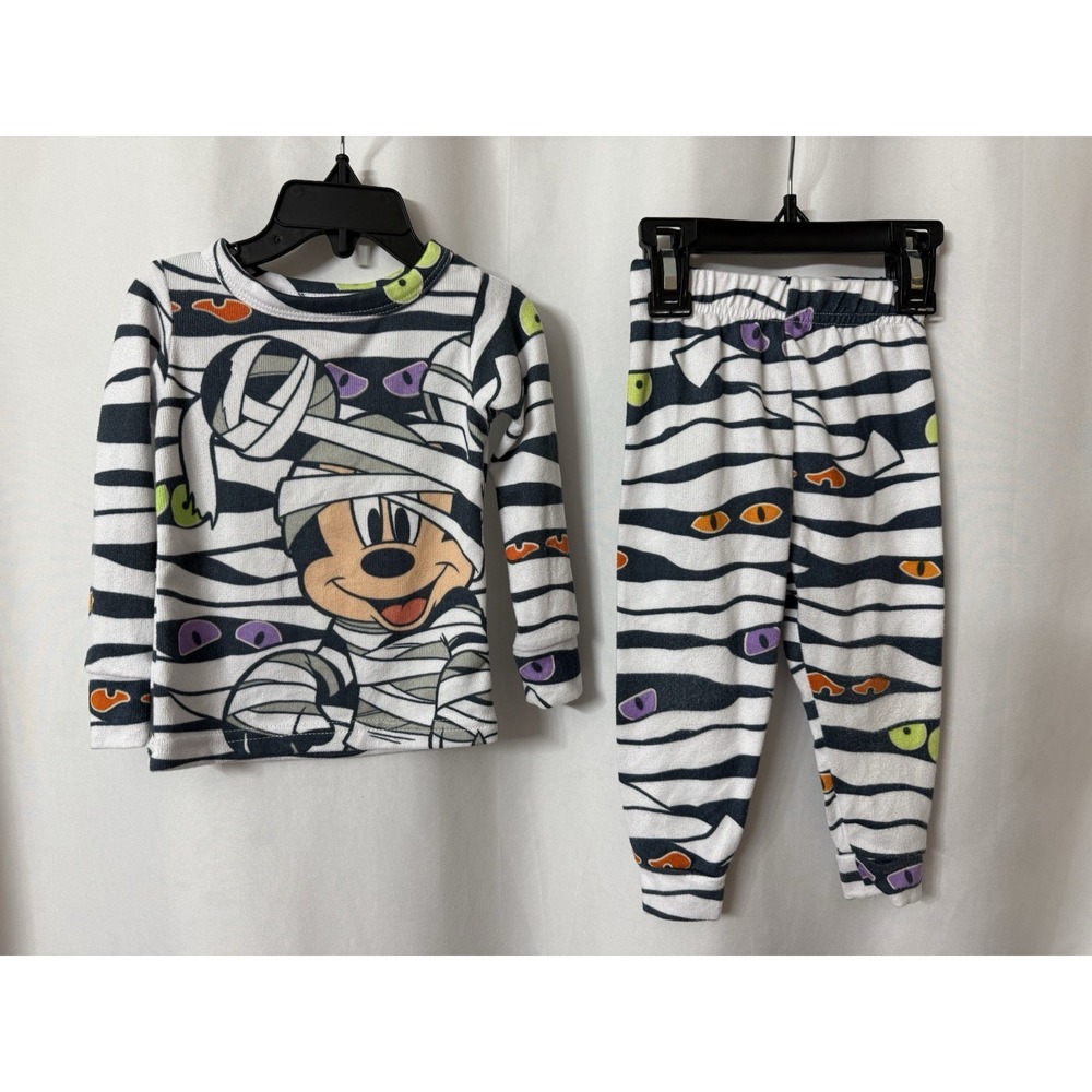 Disney Halloween‎ Size 18 Months Mickey Mouse Mummy Pajama Long Sleeve PJs  G52